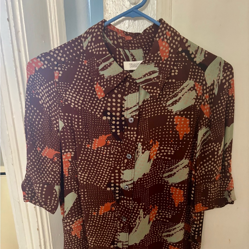 TOAST printed 3/4 sleeve blouse in size UK 4 / XS